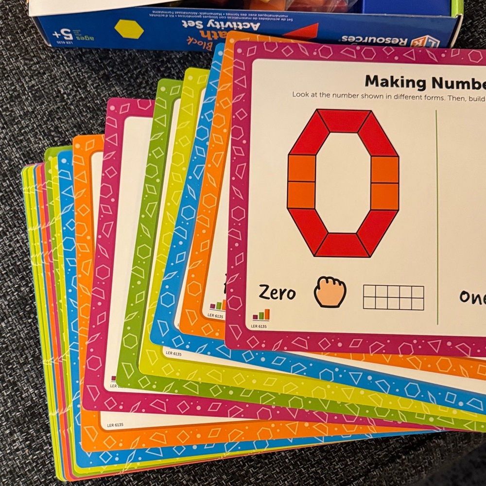 Pattern Block Number Building Activity Set for Kids - Picture 3 of 4